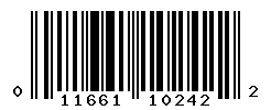 UPC barcode number 011661102422