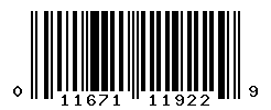 UPC barcode number 011671119229