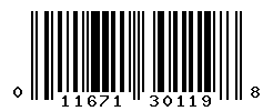 upc 011671301198 barcode image