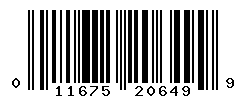 UPC barcode number 011675206499
