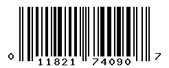 upc 011821740907 barcode image