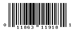 UPC barcode number 011863119181