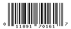 UPC barcode number 011891701617