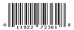 UPC barcode 011922723618