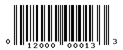 UPC barcode number 012000000133