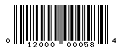 UPC barcode number 012000000584