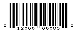 UPC barcode number 012000000850