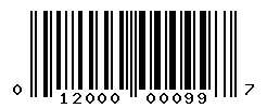 UPC barcode number 012000000997