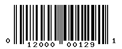 UPC barcode number 012000001291