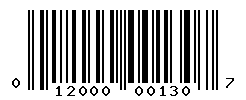 UPC barcode number 012000001307