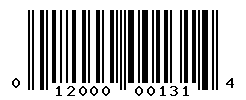 UPC barcode number 012000001314