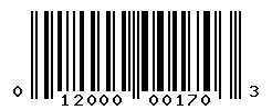 UPC barcode number 012000001703