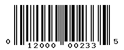 UPC barcode number 012000002335