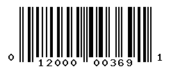 UPC barcode number 012000003691