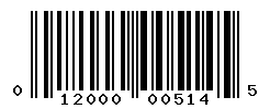 UPC barcode number 012000005145