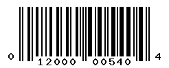 UPC barcode number 012000005404