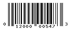 UPC barcode number 012000005473