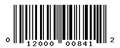 UPC barcode number 012000008412