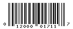 UPC barcode number 012000017117
