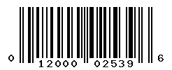 UPC barcode number 012000025396