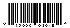 UPC barcode number 012000030284