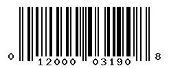 UPC barcode number 012000031908