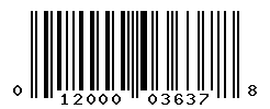 UPC barcode number 012000036378