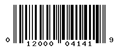 UPC barcode number 012000041419