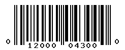 UPC barcode number 012000043000