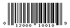 UPC barcode number 012000100109