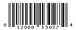 UPC barcode number 012000130274