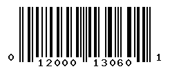 UPC barcode number 012000130601