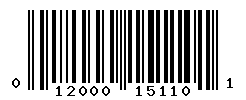 UPC barcode number 012000151101