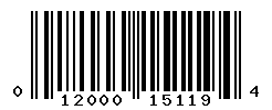 UPC barcode number 012000151194