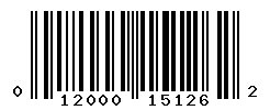 UPC barcode number 012000151262