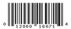 UPC barcode number 012000160714