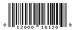 UPC barcode number 012000161209