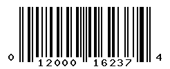 UPC barcode number 012000162374