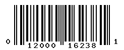 UPC barcode number 012000162381