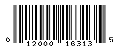 UPC barcode number 012000163135