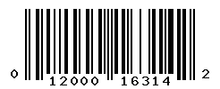 UPC barcode number 012000163142