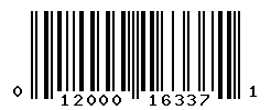 UPC barcode number 012000163371