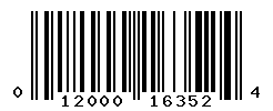 UPC barcode number 012000163524