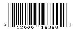 UPC barcode number 012000163661