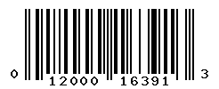 UPC barcode number 012000163913