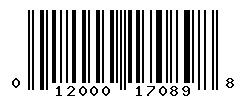 UPC barcode number 012000170898