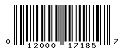 UPC barcode number 012000171857