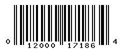 UPC barcode number 012000171864