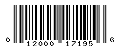 UPC barcode number 012000171956