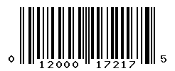 UPC barcode number 012000172175